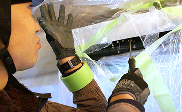 クリーニング流れ 洗い流し