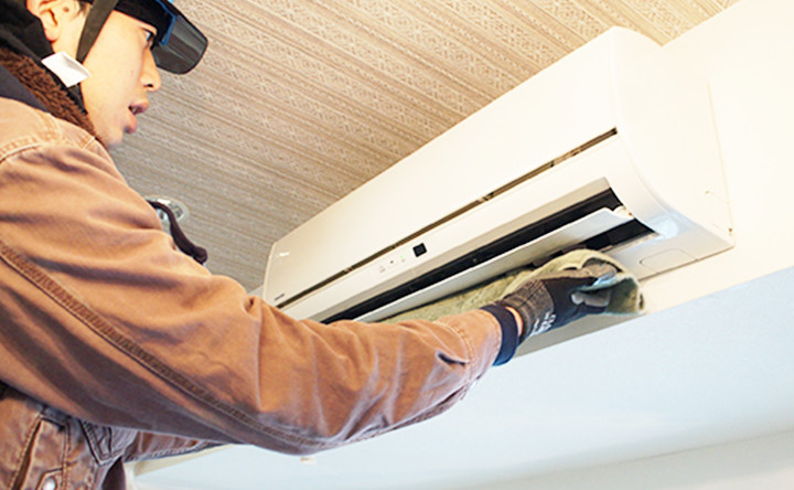 クリーニング流れ 水の拭き取り